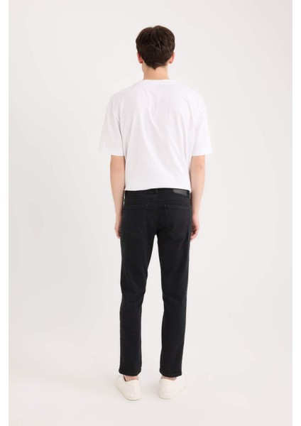 Carlo Skinny Fit Ekstra Dar Kalıp Normal Bel Ekstra Dar Paça Siyah Jean Pantolon S2285AZ24AU