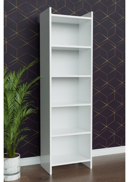 5 Raflı Beyaz Kitaplık Ofis Evrak Çok Amaçlı Kitaplığı modelleri