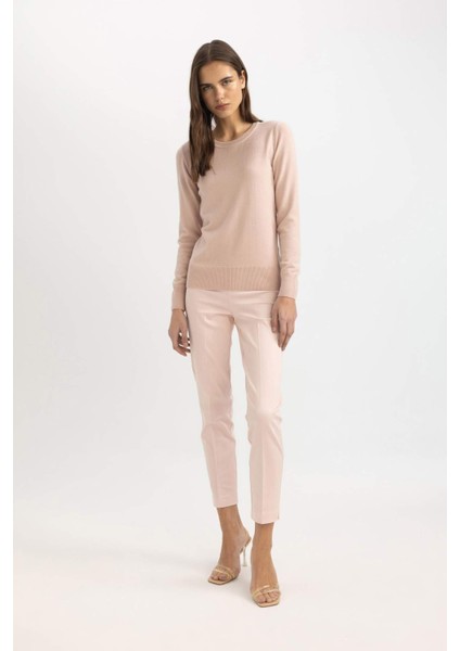 Sigaret Normal Bel Düz Paça Basic Düz Saten Kumaş Pantolon J8743AZ24SM