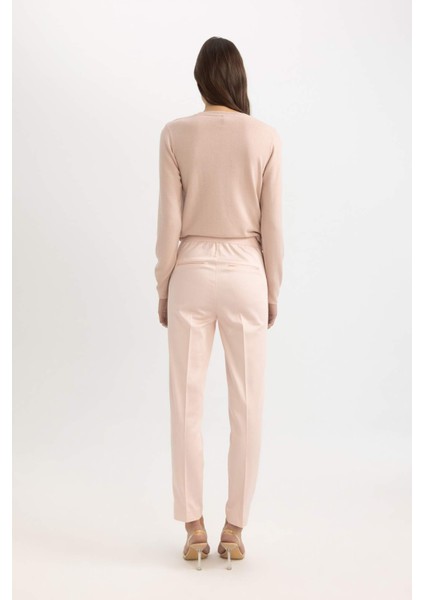 Sigaret Normal Bel Düz Paça Basic Düz Saten Kumaş Pantolon J8743AZ24SM