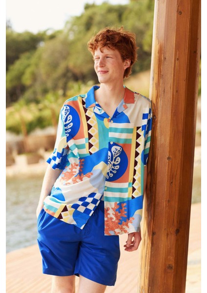 File Astarlı Kısa Boy Deniz Şortu N0132AZ24HS