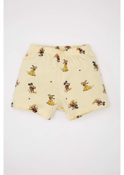 Erkek Bebek Disney Mickey & Minnie Pijama Takımı Penye Kısa Kollu Üst Şort C3531A524HS