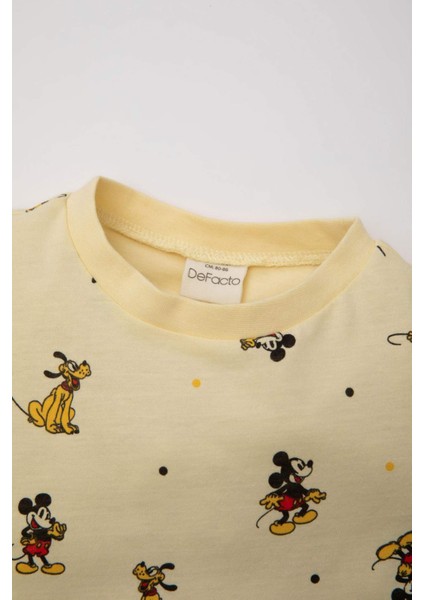 Erkek Bebek Disney Mickey & Minnie Pijama Takımı Penye Kısa Kollu Üst Şort C3531A524HS