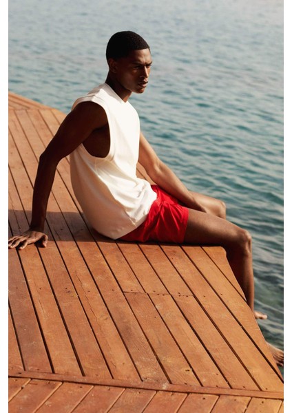 File Astarlı Kısa Boy Deniz Şortu N0132AZ24HS