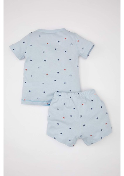 Erkek Bebek Pijama Takımı Penye Baskılı Kısa Kollu Üst Şort C3532A524HS