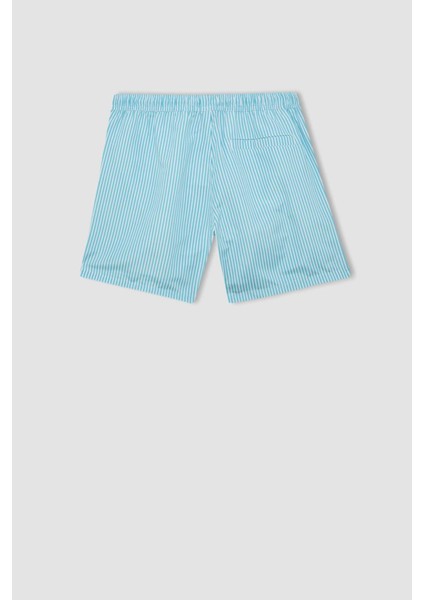 Çizgili File Astarlı Kısa Boy Deniz Şortu U0024AZ24HS