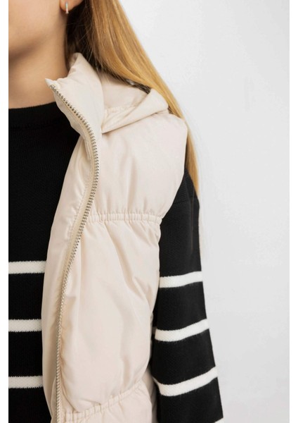 Kız Çocuk Su İtici Kapüşonlu Şişme Rüzgar Geçirmez Yelek C4971A824AU