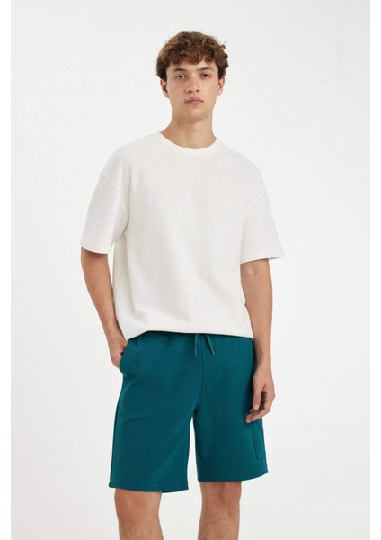 Regular Fit Düz Paça Kargo Cepli Basic Düz Şort B8796AX24SM