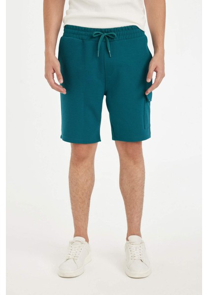 Regular Fit Düz Paça Kargo Cepli Basic Düz Şort B8796AX24SM