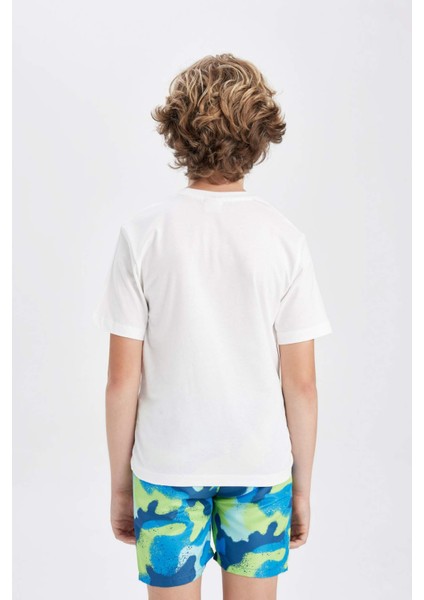 Erkek Çocuk Bisiklet Yaka Baskılı Kısa Kollu Tişört C3302A824SM