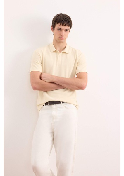 New Regular Fit Basic Düz Kısa Kollu Polo Tişört B4939AX24SP