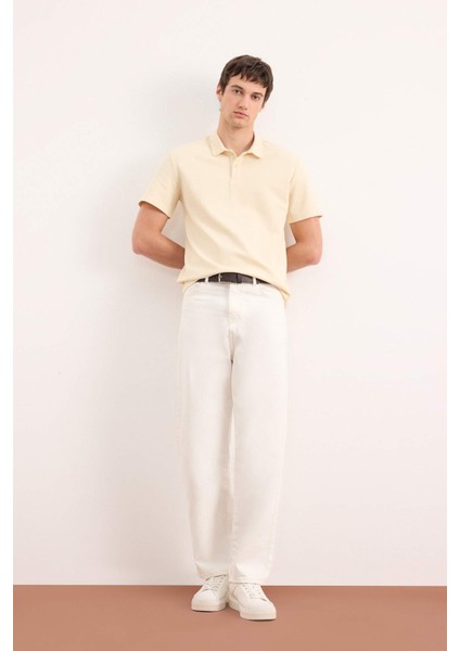 New Regular Fit Basic Düz Kısa Kollu Polo Tişört B4939AX24SP