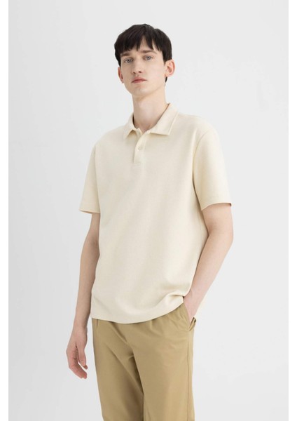 New Regular Fit Basic Düz Kısa Kollu Polo Tişört B4939AX24SP