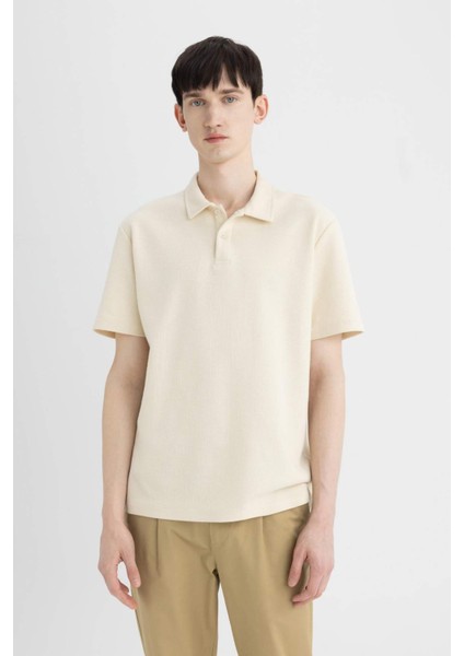 New Regular Fit Basic Düz Kısa Kollu Polo Tişört B4939AX24SP