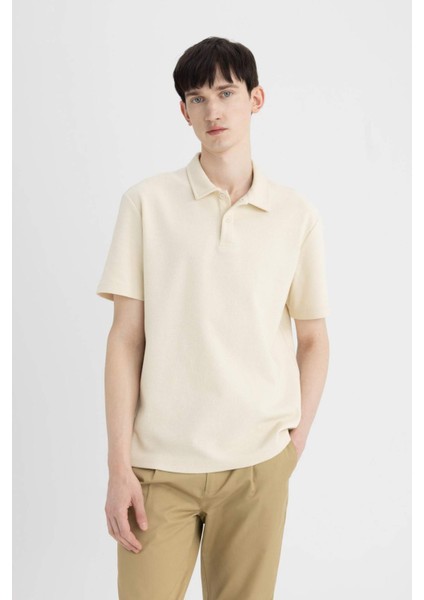 New Regular Fit Basic Düz Kısa Kollu Polo Tişört B4939AX24SP