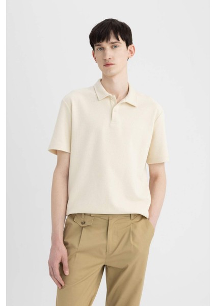 New Regular Fit Basic Düz Kısa Kollu Polo Tişört B4939AX24SP