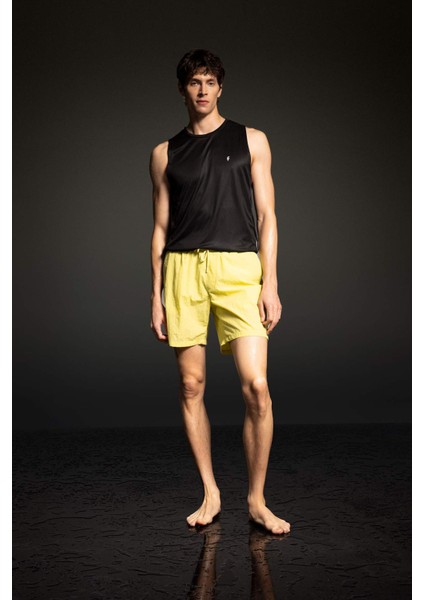 Fit Regular Fit Baskılı Kısa Boy Deniz Şortu B5991AX24HS