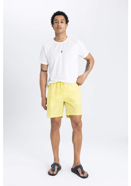 Fit Regular Fit Baskılı Kısa Boy Deniz Şortu B5991AX24HS