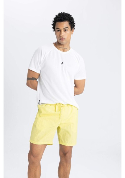 Fit Regular Fit Baskılı Kısa Boy Deniz Şortu B5991AX24HS