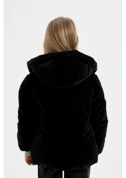 Kız Çocuk Su İtici Kapüşonlu Şişme Mont A0839A824AU