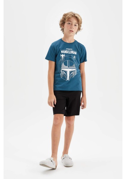 Erkek Çocuk Star Wars-Mandalorian Pijama Takımı Kısa Kollu Üst Şort C5503A824SM