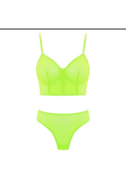 Bikini Suit See-Through Mesh Iç Çamaşırı , Beachwear Underlow Sütyen Üst Büstiyer +Düşük Bel Thongs I
