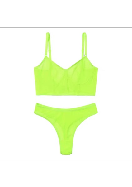 Bikini Suit See-Through Mesh Iç Çamaşırı , Beachwear Underlow Sütyen Üst Büstiyer +Düşük Bel Thongs I fiyatları