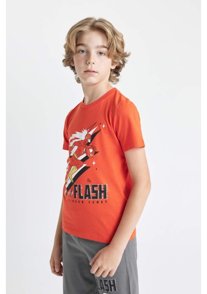 Erkek Çocuk The Flash Pijama Takımı Kısa Kollu Üst Şort C5598A824SM