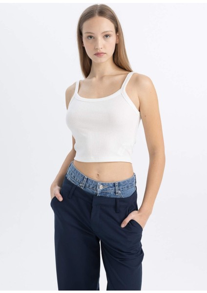 Coool Fitted Fitilli Kaşkorse Basic Düz Atlet B0563AX24SM