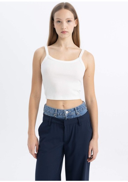 Coool Fitted Fitilli Kaşkorse Basic Düz Atlet B0563AX24SM