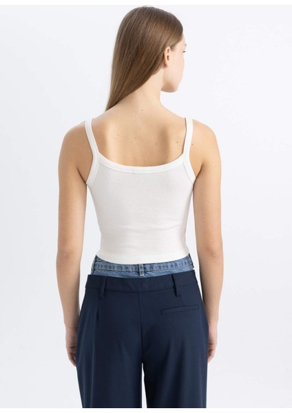 Coool Fitted Fitilli Kaşkorse Basic Düz Atlet B0563AX24SM