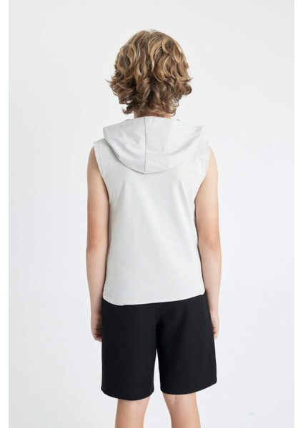 Erkek Çocuk Kapüşonlu Baskılı Atlet C5103A824HS