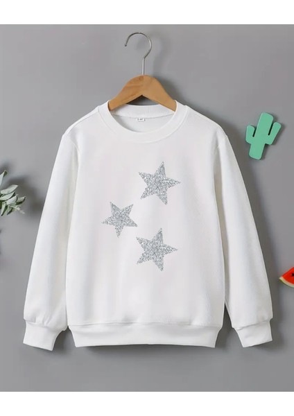 Kız Çocukları Için Yıldız Baskılı Uzun Kollu T-Shirt