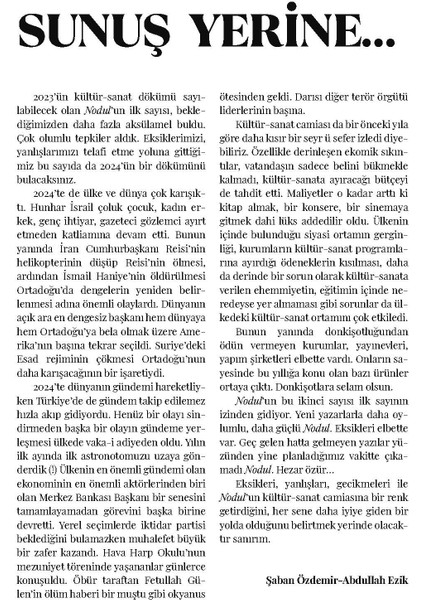 Nodul 2024 Kültür, Sanat, Edebiyat Almanağı - Ötüken Neşriyat modelleri