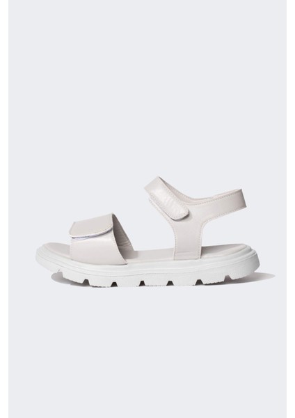 Kız Çocuk Cırt Cırtlı Tırtıklı Taban Suni Deri Sandalet C2802A824SM