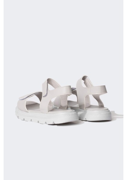 Kız Çocuk Cırt Cırtlı Tırtıklı Taban Suni Deri Sandalet C2802A824SM