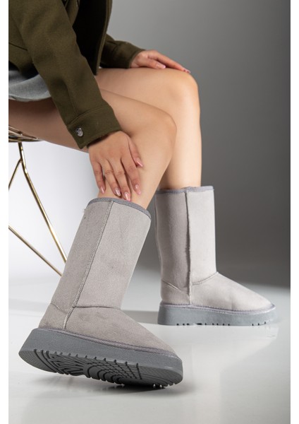 Puffy Içi Tüylü Kalın Topuk Bot Siyah