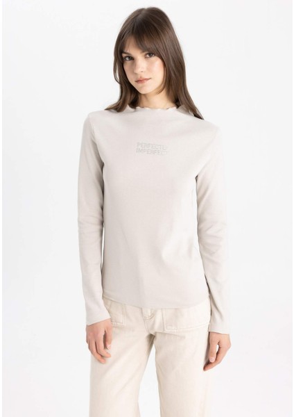 Bisiklet Yaka Basic Düz Uzun Kollu Tişört C5415AX24SP