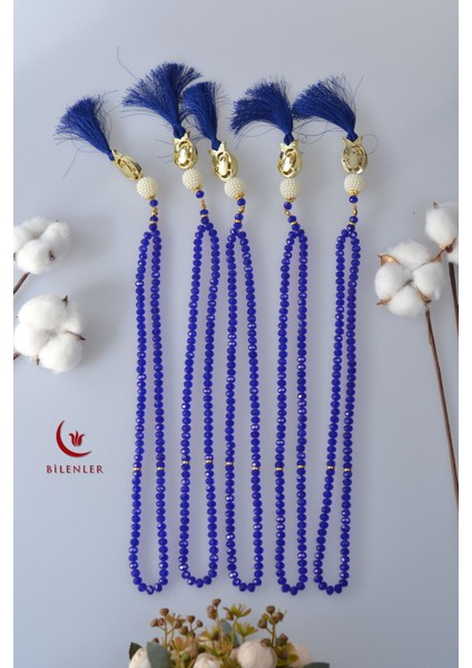 Hediyelik Mevlitlik Kristal Tesbih 99'lu Lale Imameli 5 Adet