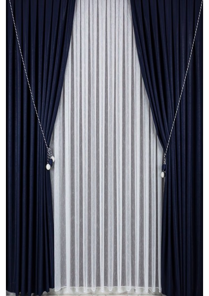 Gün Işığını Yumuşatan Şık Kaliteli Şantuk Keten Model Kırışmaz 1/2 Seyrek Pileli Tül Perde