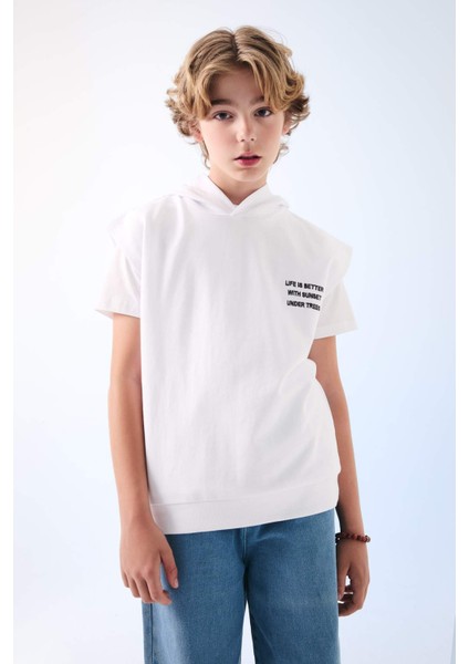 Erkek Çocuk Baskılı Kapüşonlu Atlet C4050A824SM