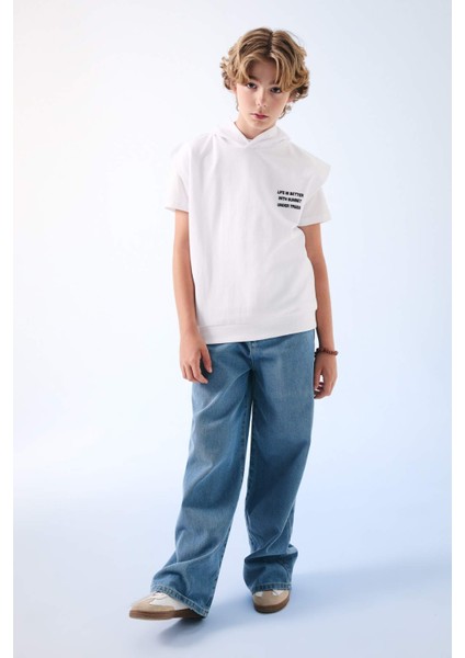 Erkek Çocuk Baskılı Kapüşonlu Atlet C4050A824SM