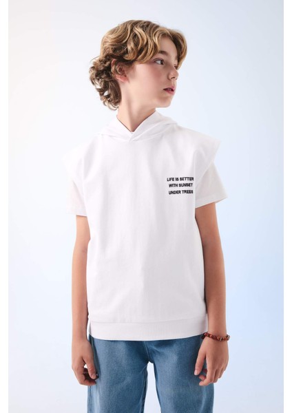 Erkek Çocuk Baskılı Kapüşonlu Atlet C4050A824SM