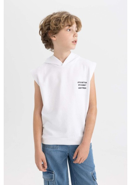 Erkek Çocuk Baskılı Kapüşonlu Atlet C4050A824SM