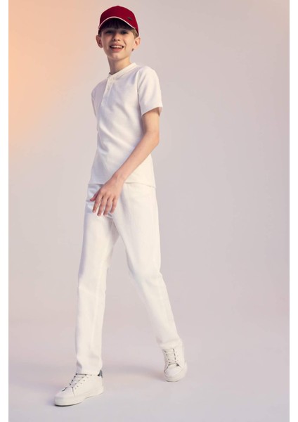 Erkek Çocuk Standart Paça Keten Görünümlü Pantolon C2981A824SM