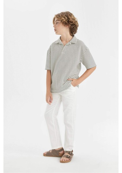 Erkek Çocuk Standart Paça Keten Görünümlü Pantolon C2981A824SM