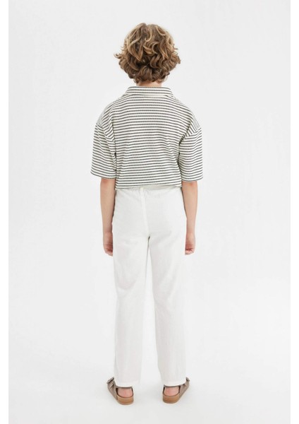 Erkek Çocuk Standart Paça Keten Görünümlü Pantolon C2981A824SM