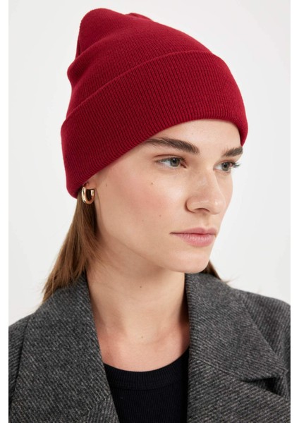 Kadın Triko Basic Düz Kışlık Bere R7545AZ24WN