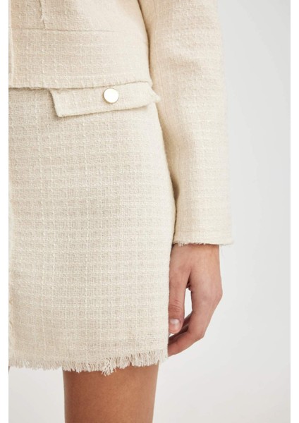 A Kesim Normal Bel Astarlı Tweed Mini Etek C4166AX24SP