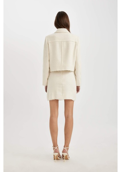 A Kesim Normal Bel Astarlı Tweed Mini Etek C4166AX24SP